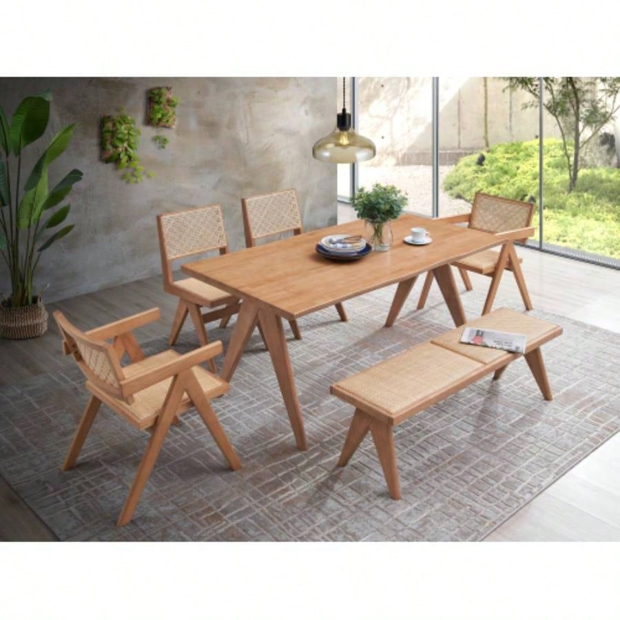 Velentina Rattan Natural Dining Table