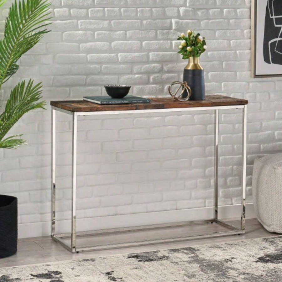 Large Metal End Table - Living Room Decor