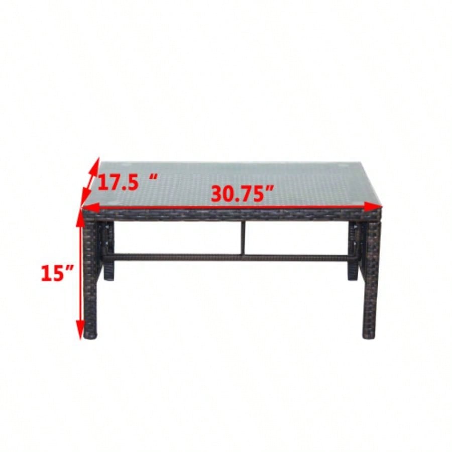 Outdoor patio Furniture 1 Coffee Table with tempered glass