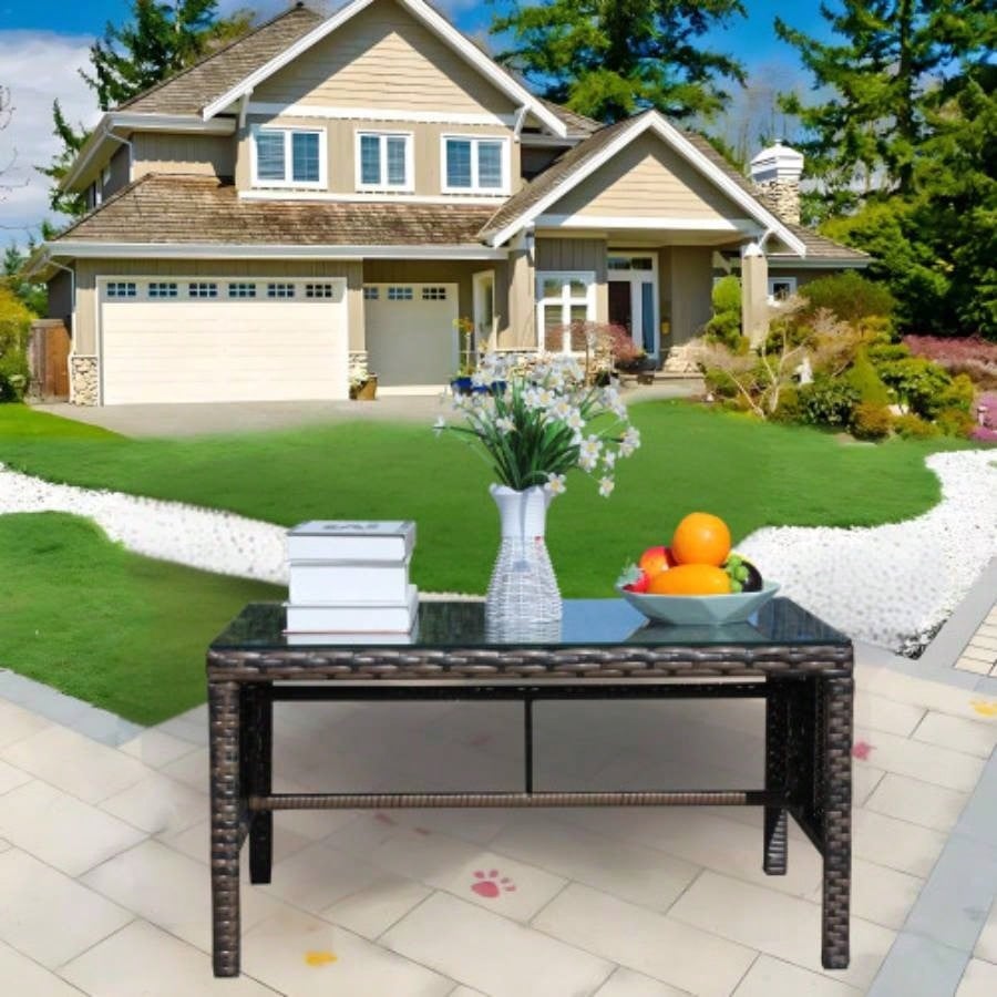 Outdoor patio Furniture 1 Coffee Table with tempered glass