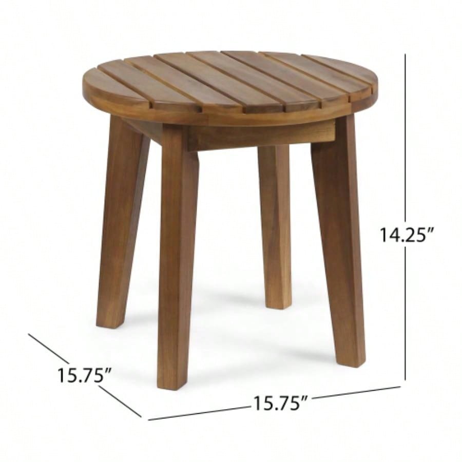 Outdoor 16 Acacia Wood Side Table, Teak