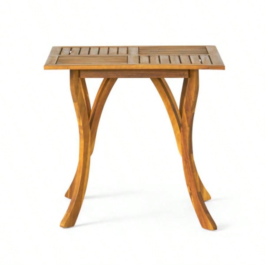 Outdoor Acacia Wood Square Dining Table - 31.50Lx 31.50x 30.00H - Natural brown