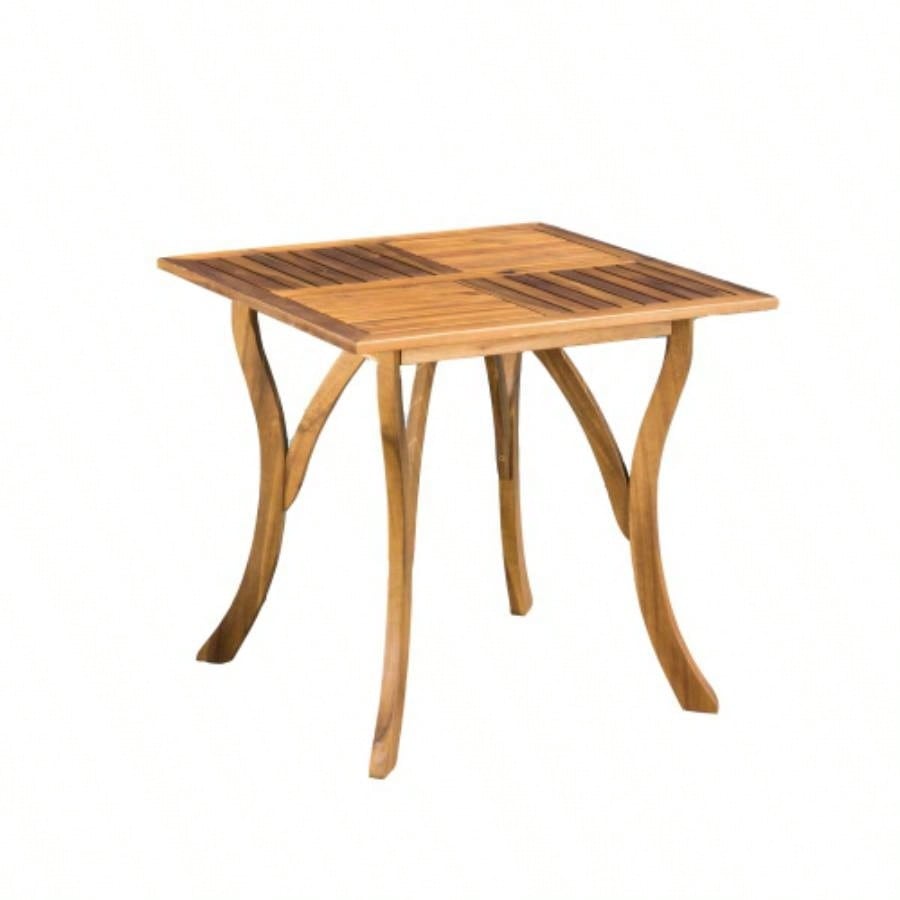 Outdoor Acacia Wood Square Dining Table - 31.50Lx 31.50x 30.00H - Natural brown