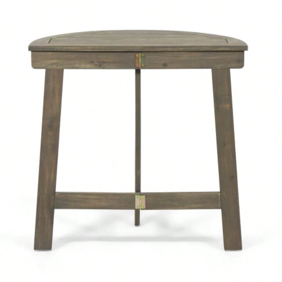 Outdoor Half - Round Folding Acacia Wood Bistro Table,