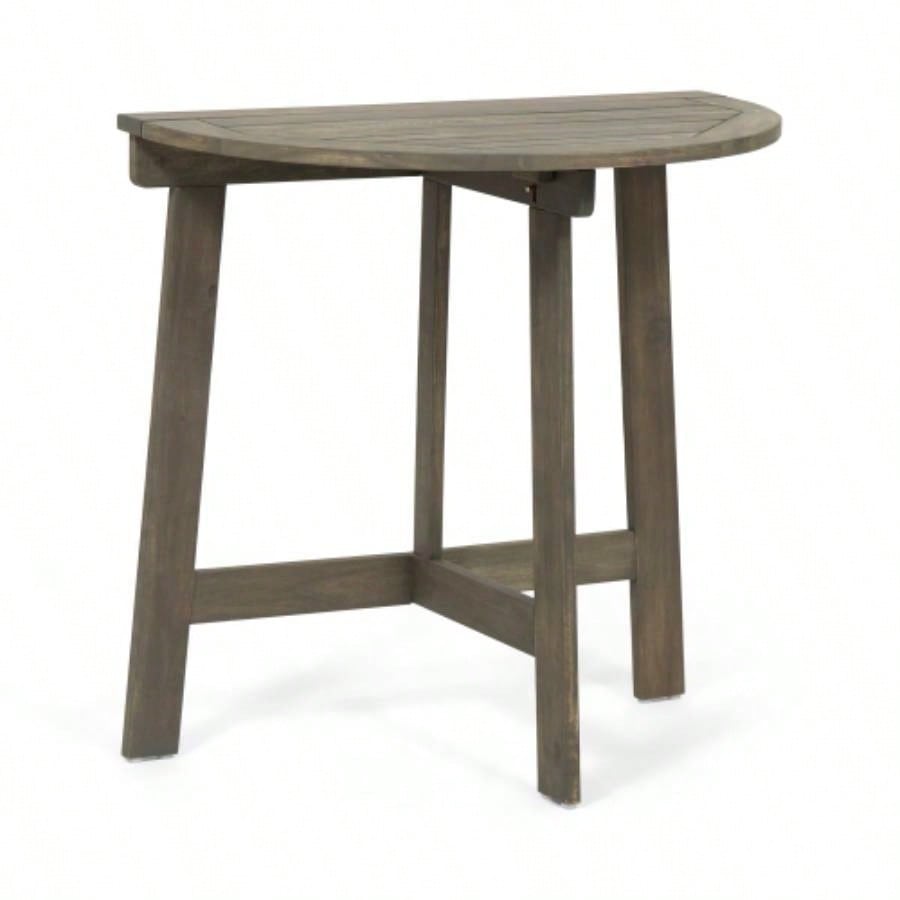 Outdoor Half - Round Folding Acacia Wood Bistro Table,
