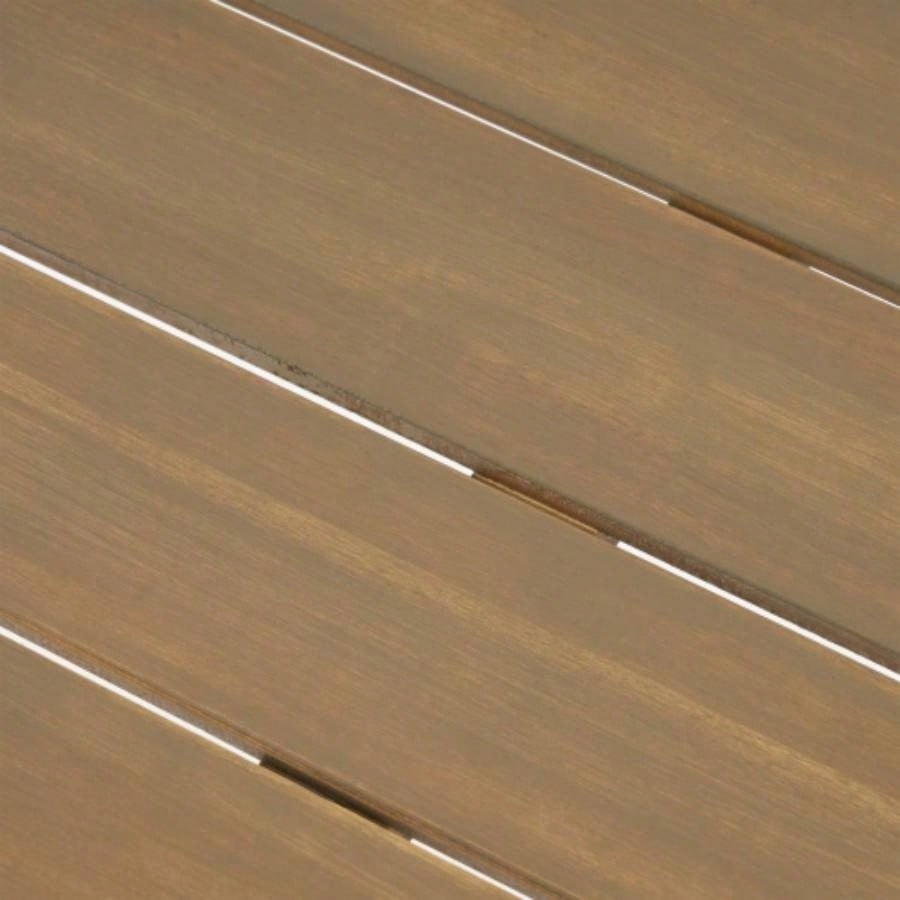 Outdoor Acacia Wood Dining Table, Rustic Metal