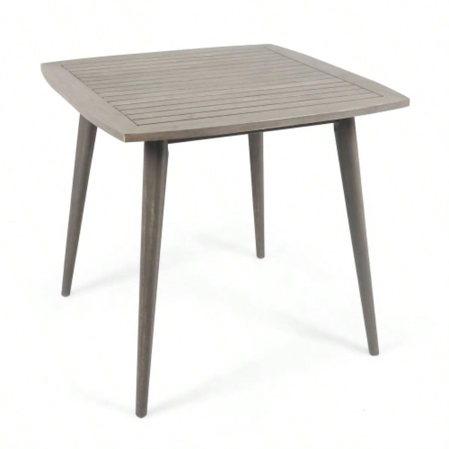 Outdoor Square Acacia Wood Table with Straight, Gray