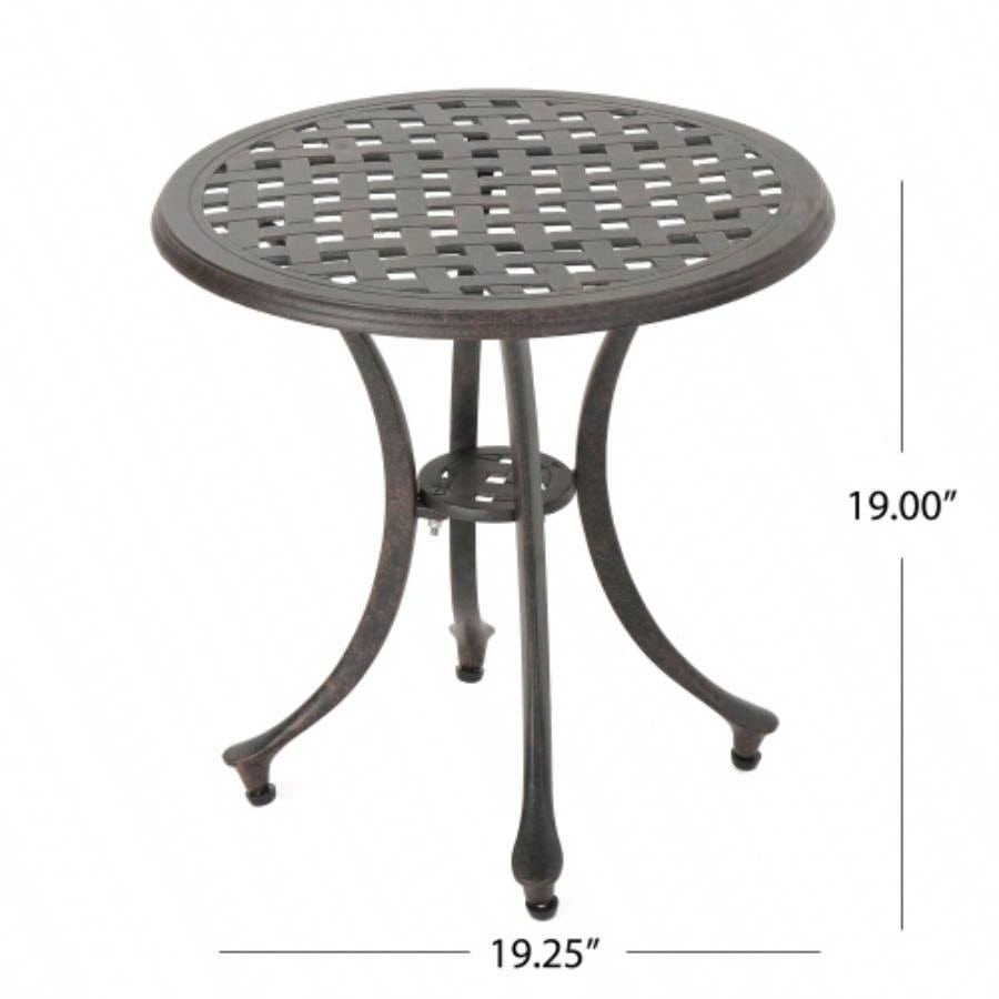 Outdoor 19 Cast Aluminum Side Table