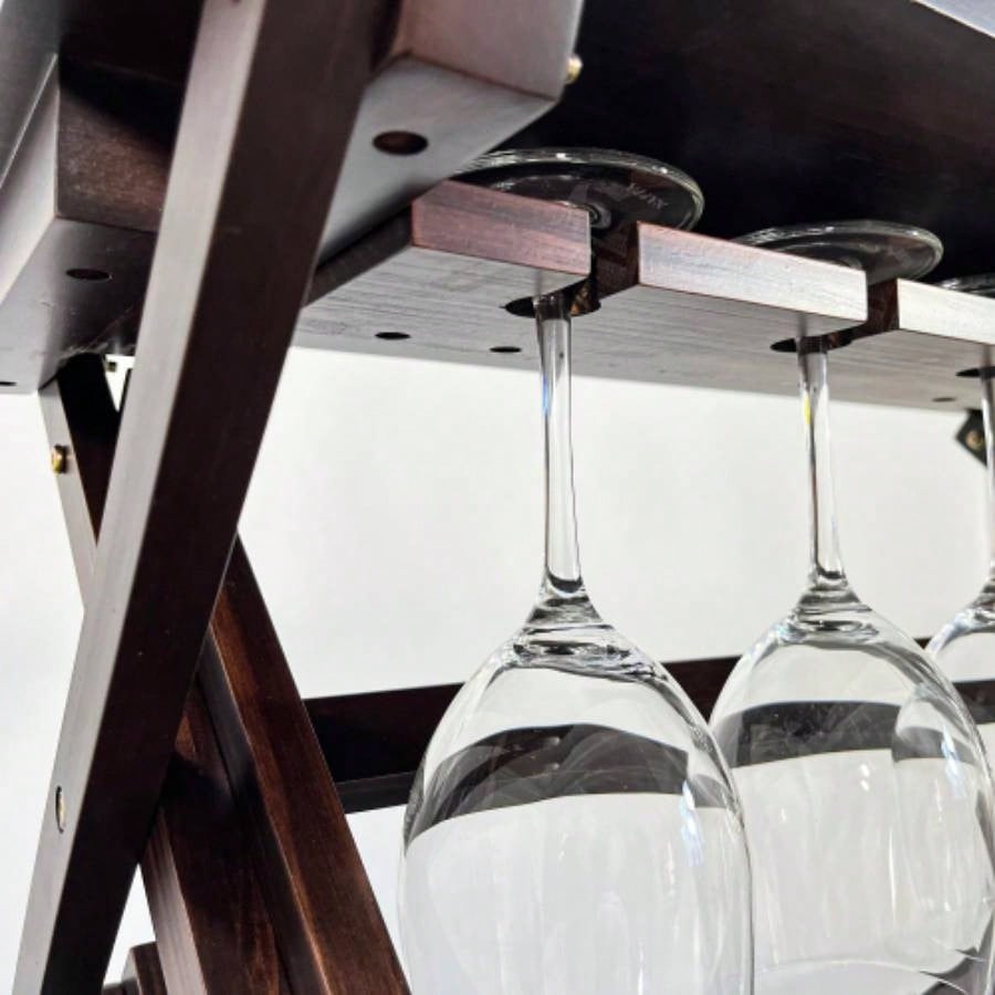 26 Bottles Freestanding wine rack, Wine Storage Rack, Freestanding Display Rack Kitchen, Pantry, Cellar, walnut