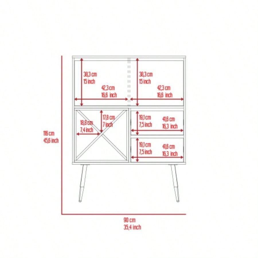 Orchid Bar, Two Drawers, Four Double Liquor Spaces, One Cabinet