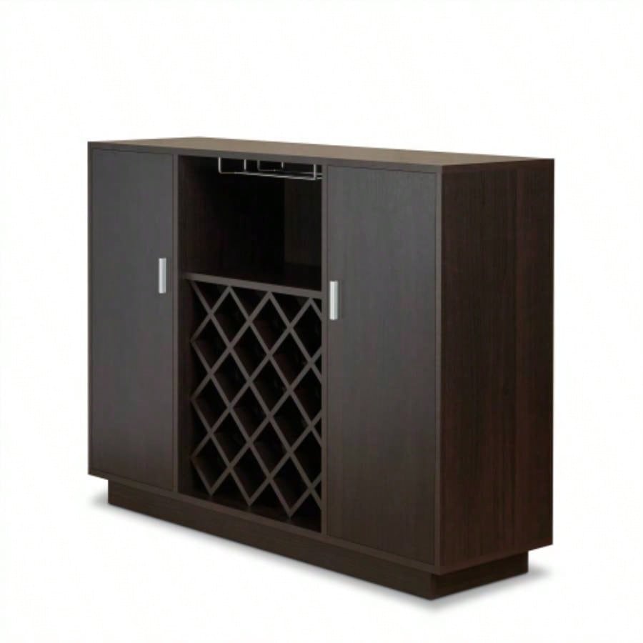 Espresso 2 - Door Wine Cabinet with Stemware Rack