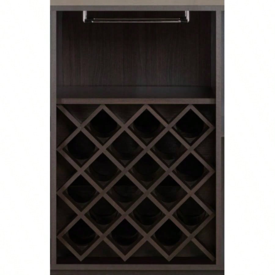 Espresso 2 - Door Wine Cabinet with Stemware Rack