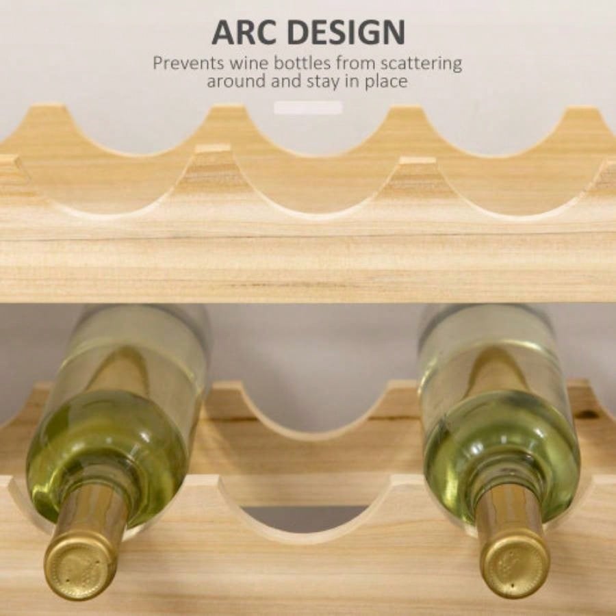 Stackable Wine Rack, Modular Storage Shelves, 72 - Bottle Holder, Freestanding Display Rack Kitchen, Pantry, Cellar, Natural