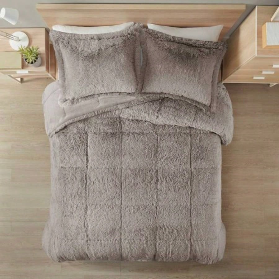 Twin/Twin XL Shaggy Long Fur Comforter Set