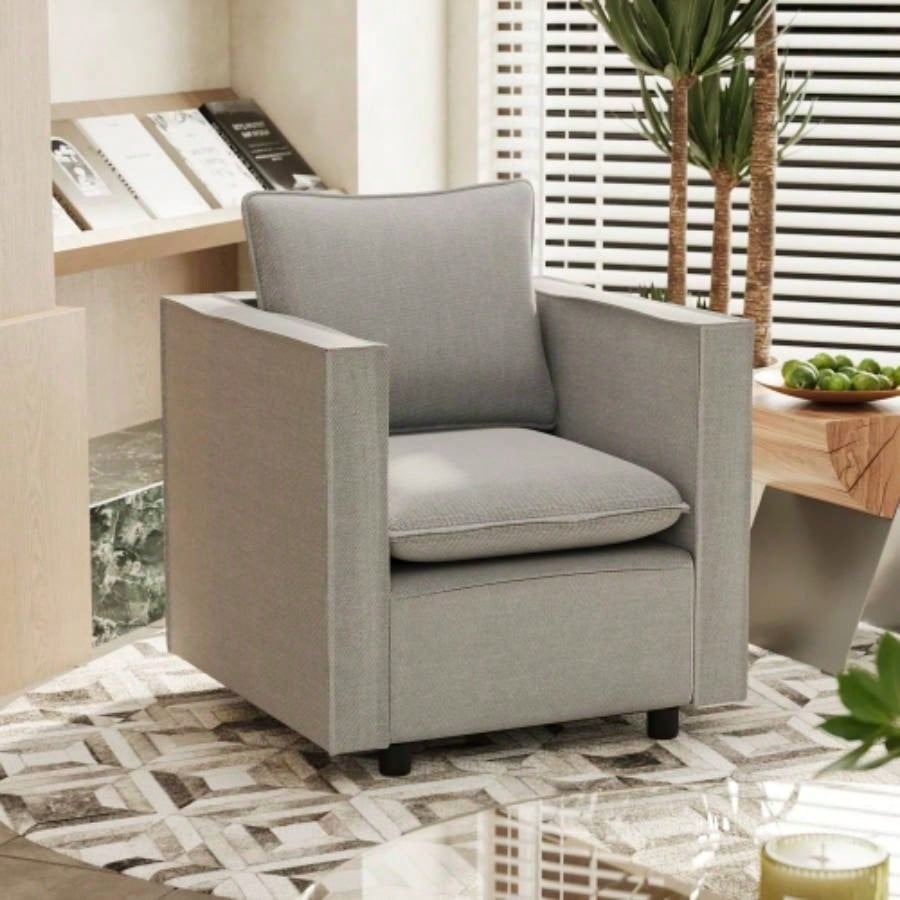 Decorative chairs, comfortable single sofa chairs in beige, soft and breathable cushions, soft cushioned armchairs, modern and comfortable sofa chairs in bedrooms/corners/reading rooms