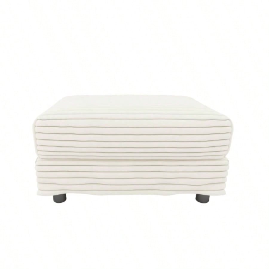 102.4 Plush Corduroy 4 - Sofa, Modern Comfy Upholstered Sofa Cloud Couch, Deep Couches with Soft Pillows and 2 Ottomans, Convertible Sofa Lounge Chair, Living Room, Apartment, Office,