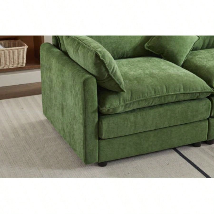 Modular Sectional Sofa, 3 - Seater Sofa, Modern L - Shaped Sofa Living Room Bedroom Apartment, Green
