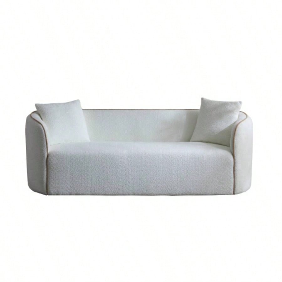 Coral 82 Curved Sofa, 3 - Seater, Living Rooms, Bedrooms, Apartment Office, WHITE