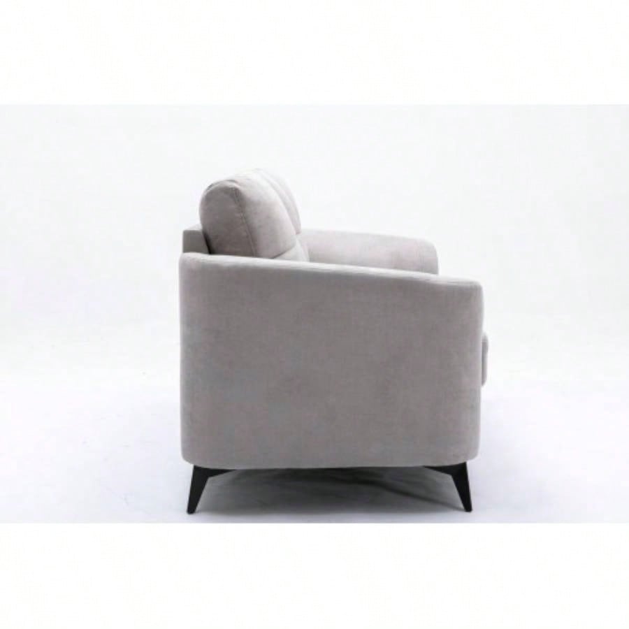 Callie Light Gray Woven Fabric Sofa Loveseat Living Room Set