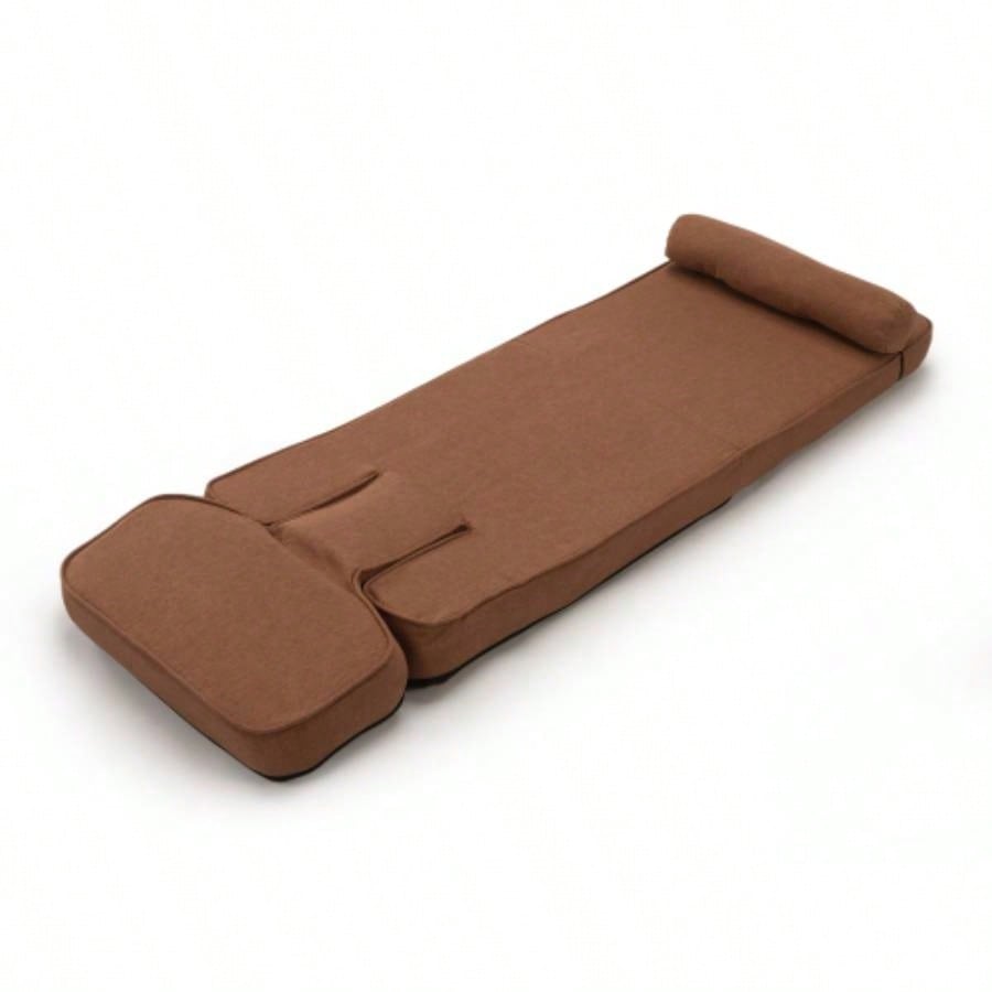 Multi - functional Foldable Sofa with Adjustable Angles and Pillow, Dark Brown