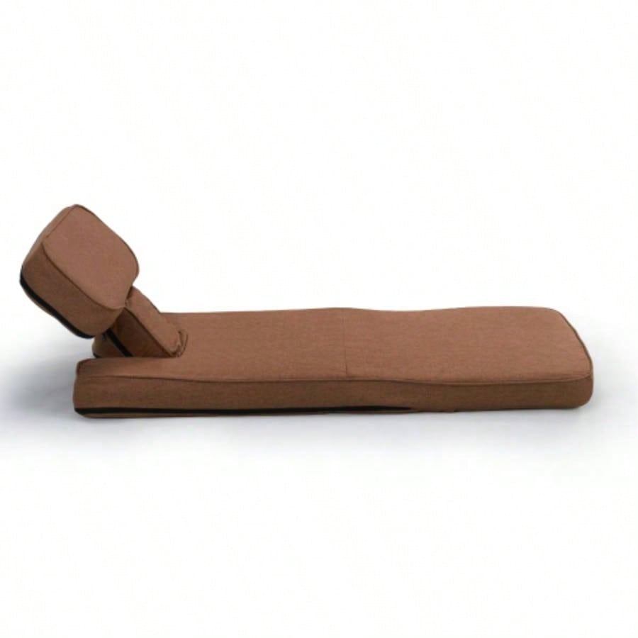 Multi - functional Foldable Sofa with Adjustable Angles and Pillow, Dark Brown