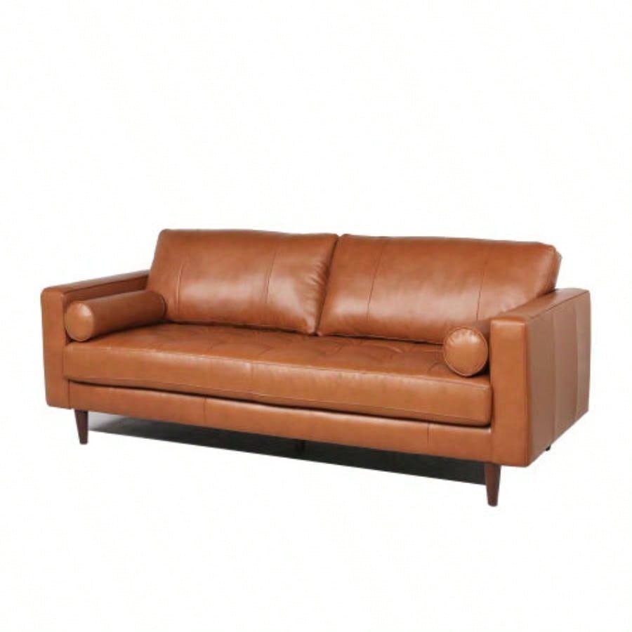 Mid - Tufted Leather Sofa