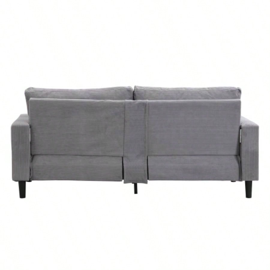 74 High Resilience three seater Sofa, Wooden Frame 3 Sofa, Comfy, Modern Upholstered Sofa, Living Room Bedroom Apartment, Light gray