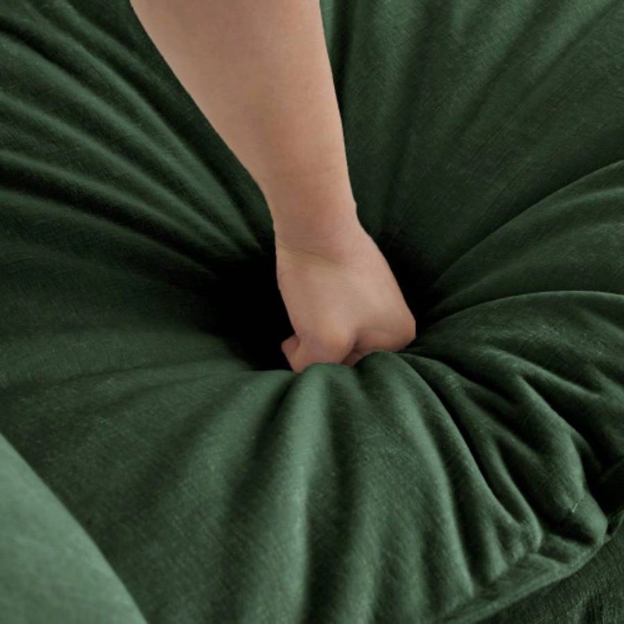 Chenille Fabric Ottomans Footrest to Combine with 2 Seater Sofa, 3 Seater Sofa and 4 Seater Sofa, Green Chenille