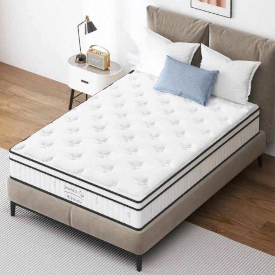 Size Mattress, 12 Inch Hybrid Mattress, Individually Pocketed Innerspring, Medium FirmQueen