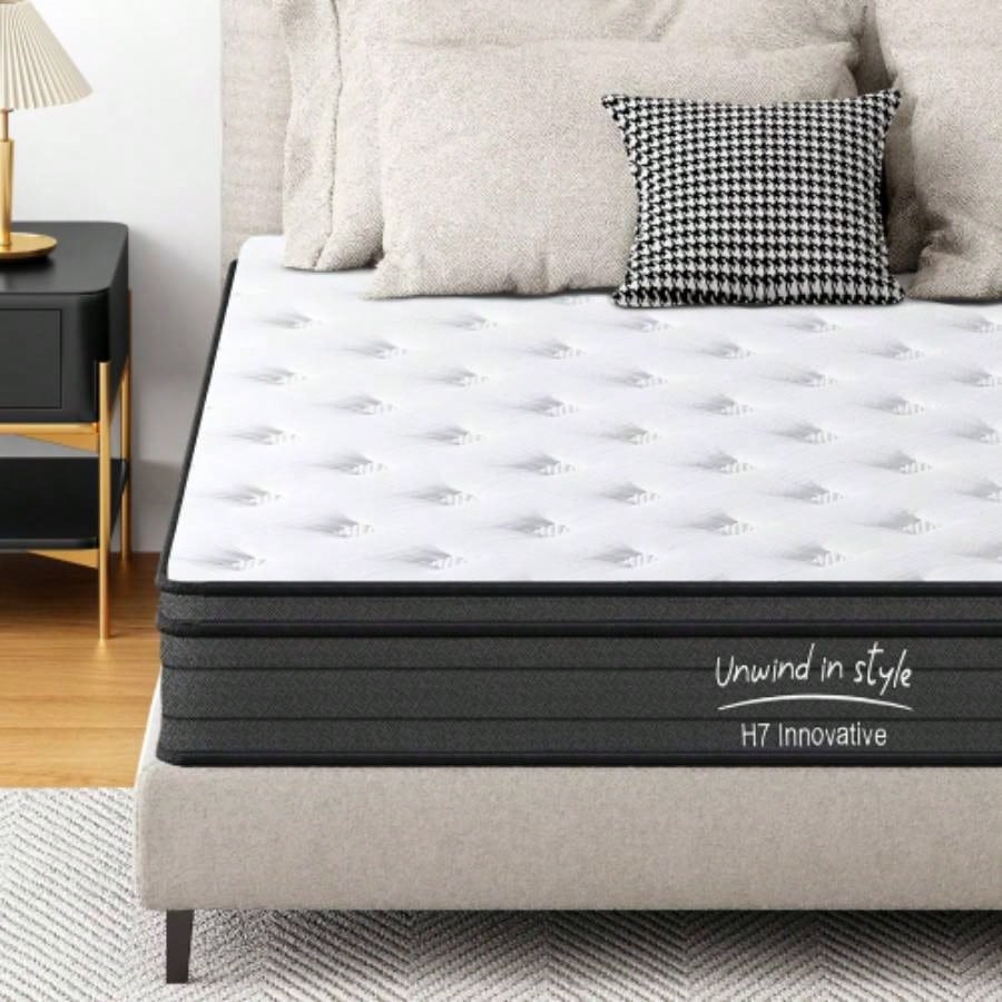 Size Mattress, 12 Inch Hybrid Mattress, Individually Pocketed Innerspring, Medium Firm