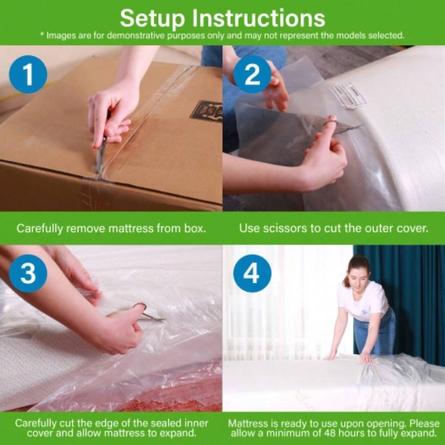 Visco Gel Infused Foam Mattress in a Box, Cool Relaxed Sleep, High - Density Foam, Firm Support, White