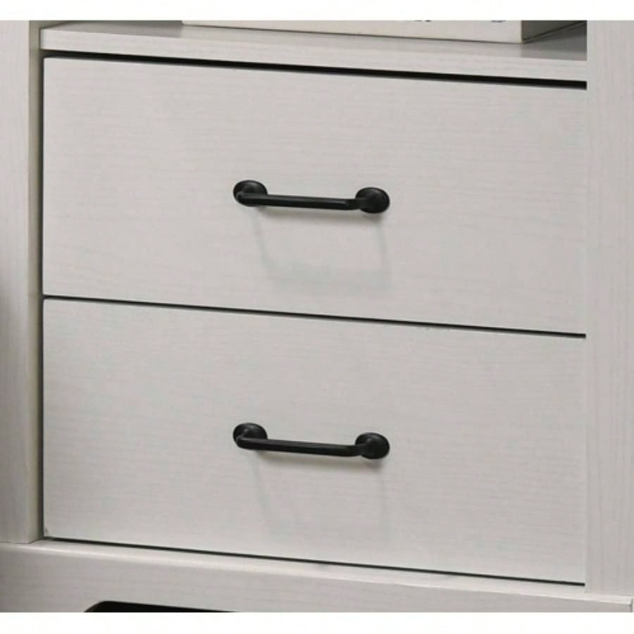 Elara 22 White 2 - Drawer Nightstand Bedside Table with USB charging Ports