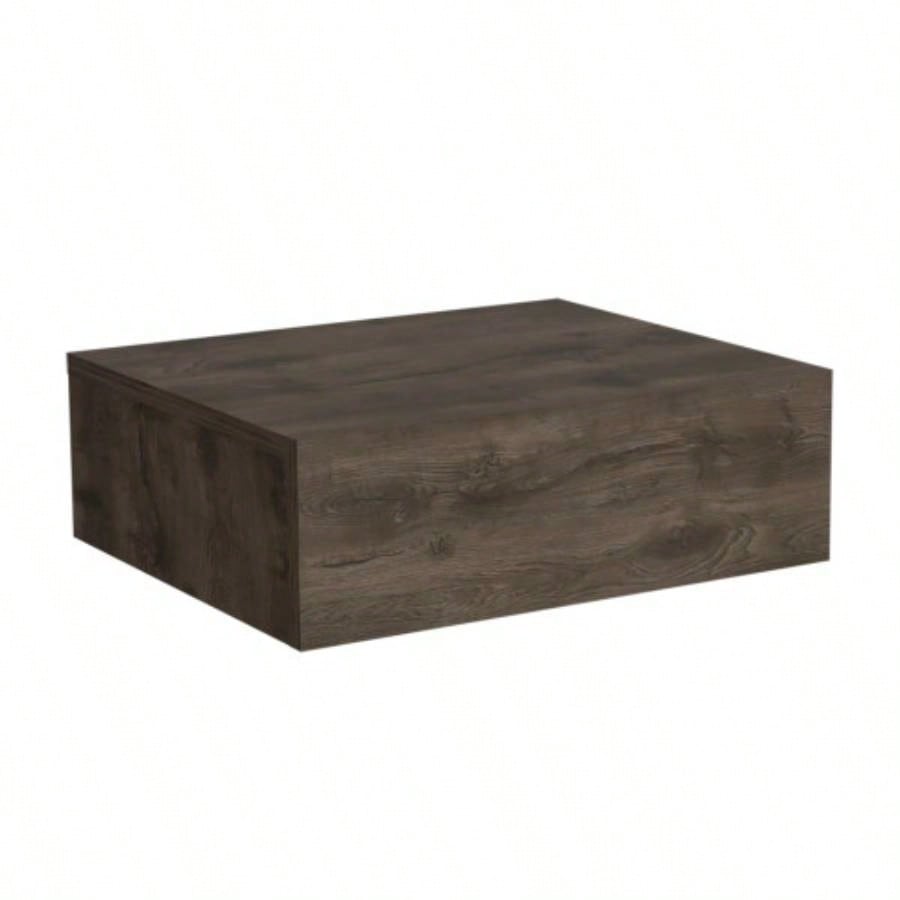 Floating Nightstand 5H, Modern Wall - Mounted Bedside Shelf with Drawer, Dark Brown