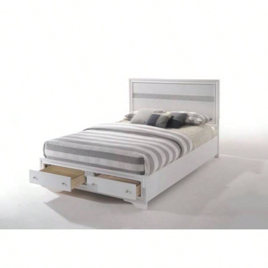 White Nightstand with Drawer - Small Bedroom Storage