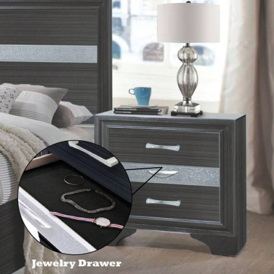 Naima Black Nightstand