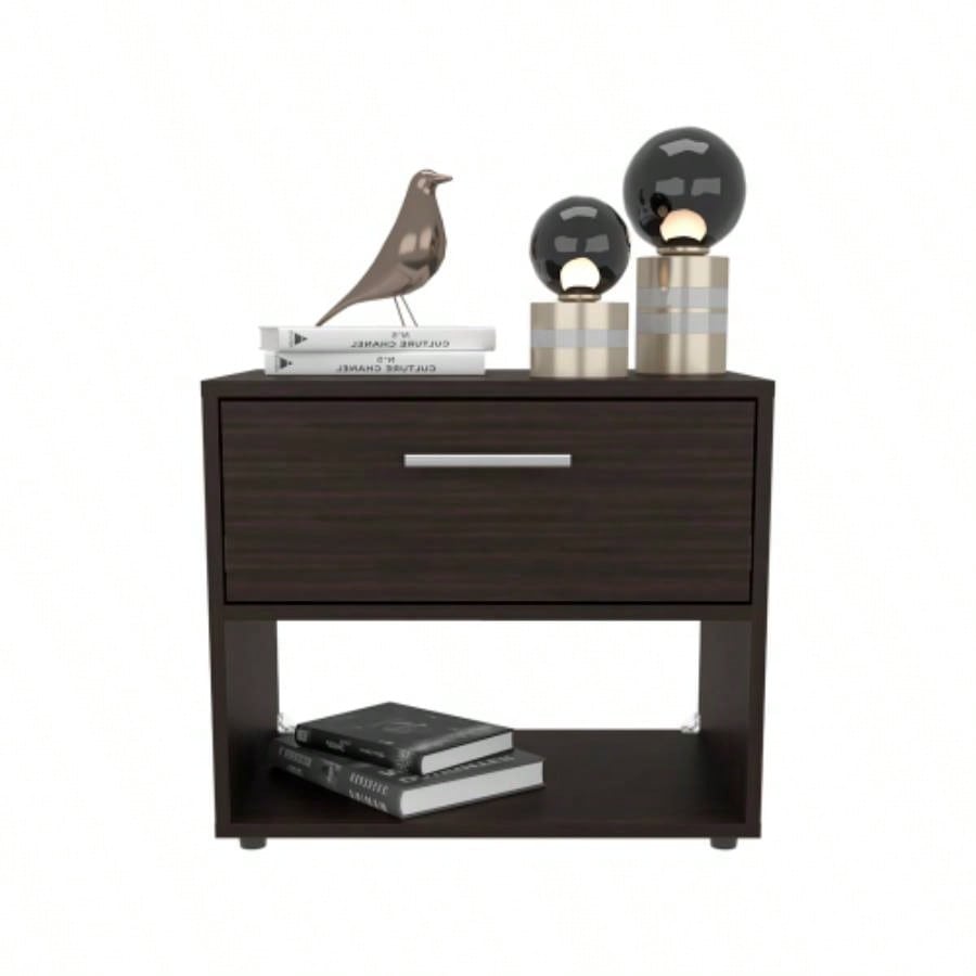Nightstand, 1 Drawer, 1 Shelf, 4