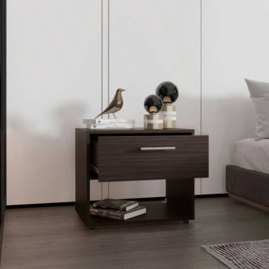 Nightstand, 1 Drawer, 1 Shelf, 4