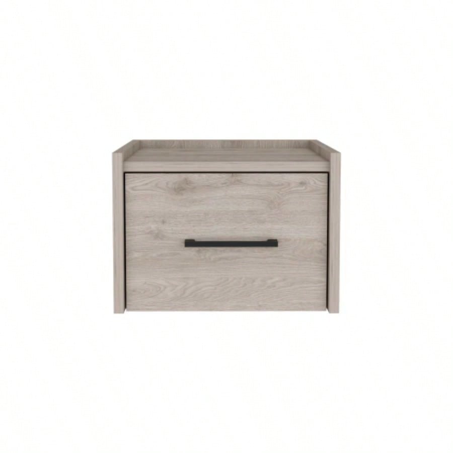 Floating Nightstand Calion, Bedroom, Light Gray
