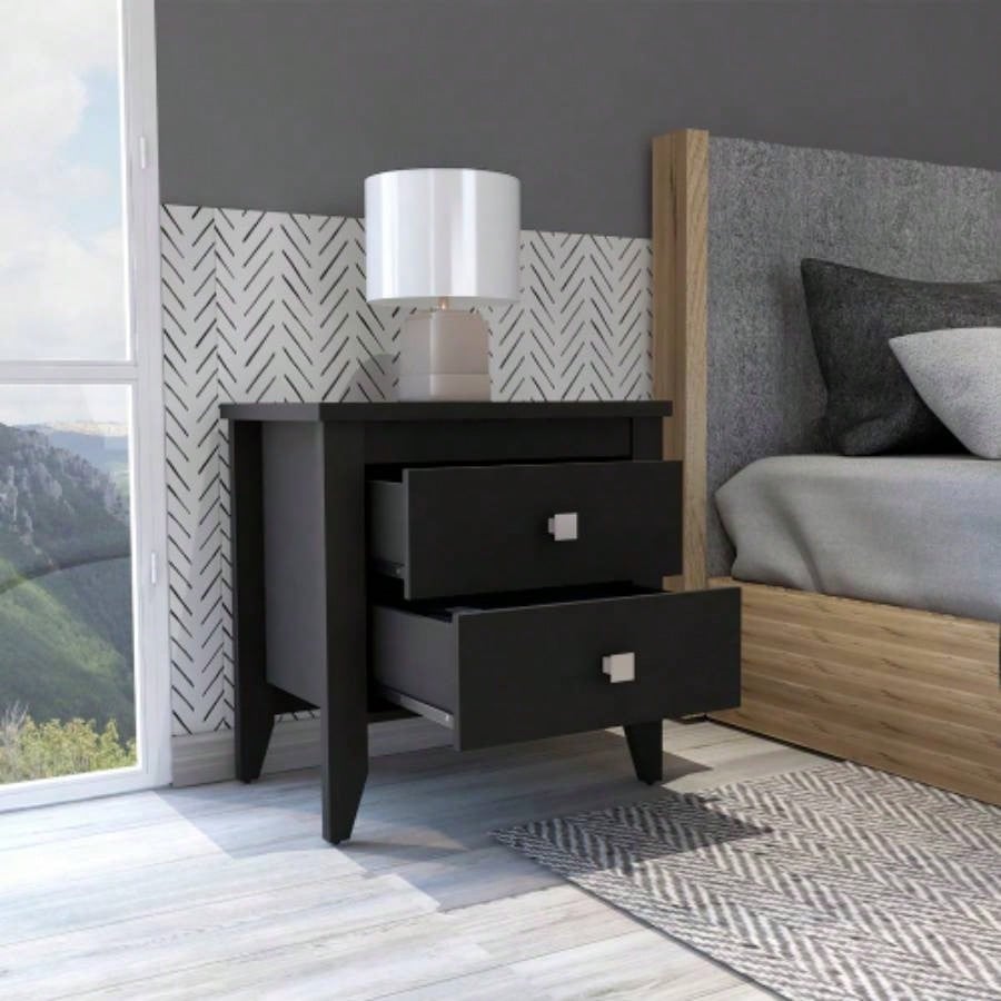 Windsor 2 - Drawer Nightstand Black Wengue