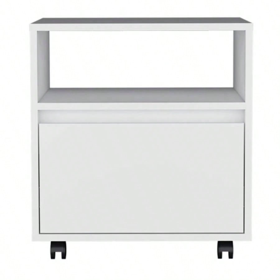 Nightstand Munyochi, One Drawer, White