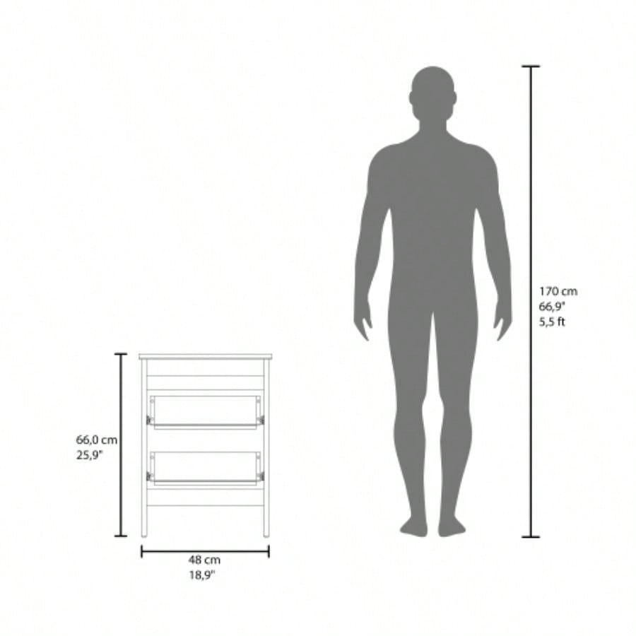 Nightstand, 2 Drawers, White