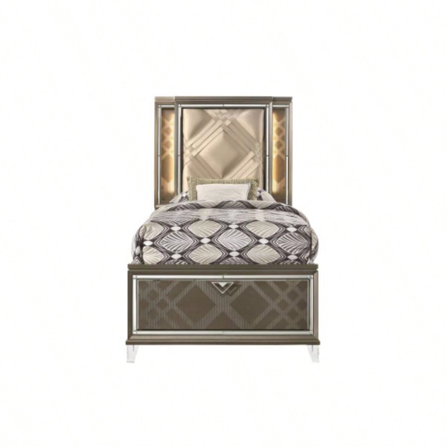 Dark Champagne Skylar Nightstand - Queen Size