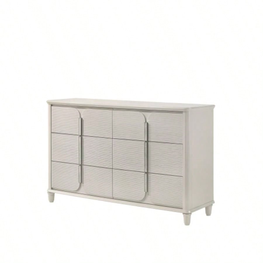 Pearl White Nightstand with Drawer - Compact Storage