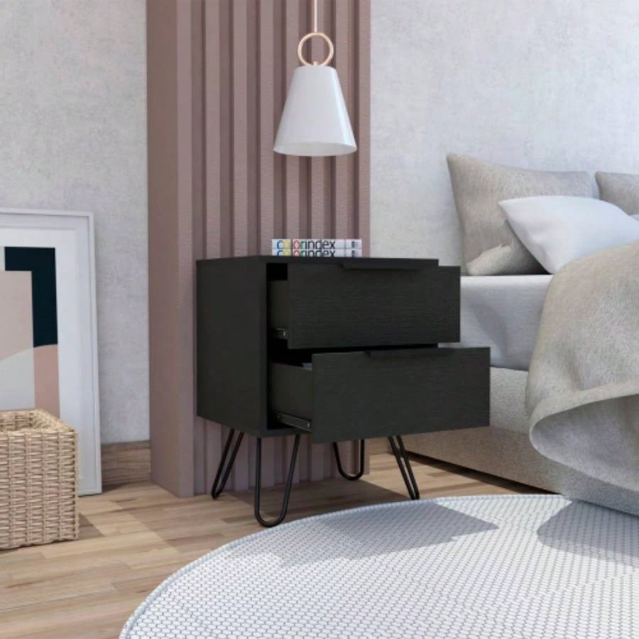 Light Oak Skyoner Nightstand with Two Drawers