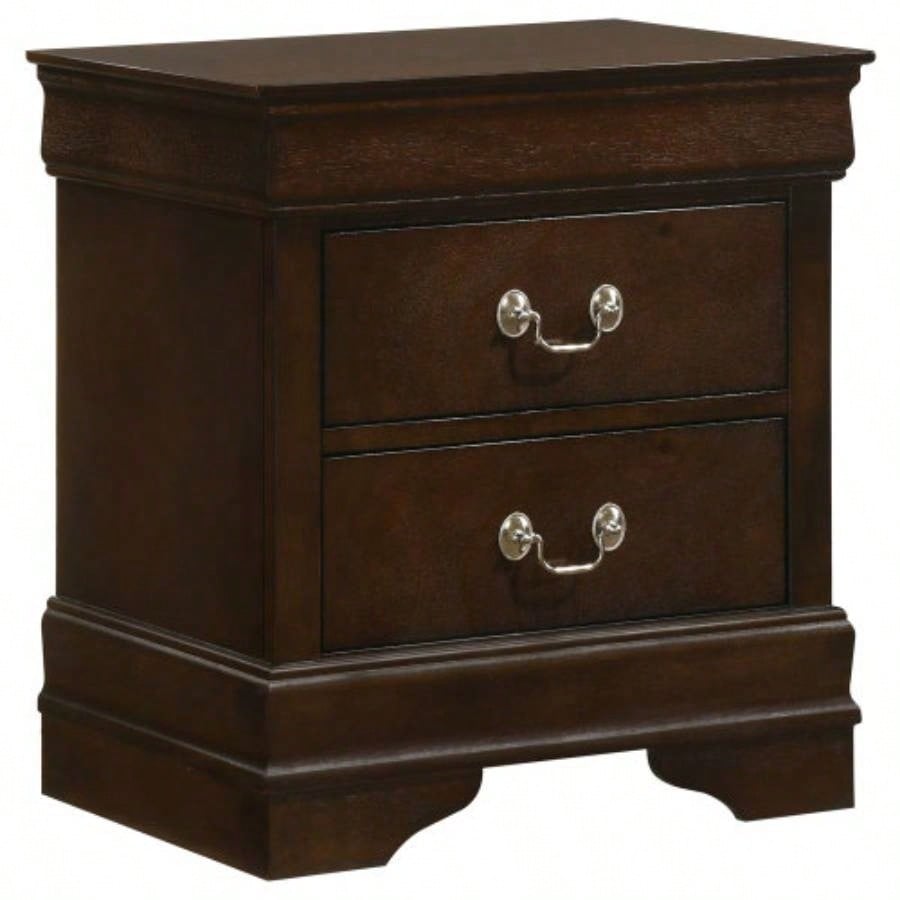 Demetra Cappuccino 2 - Drawer Nightstand with Bail Handle