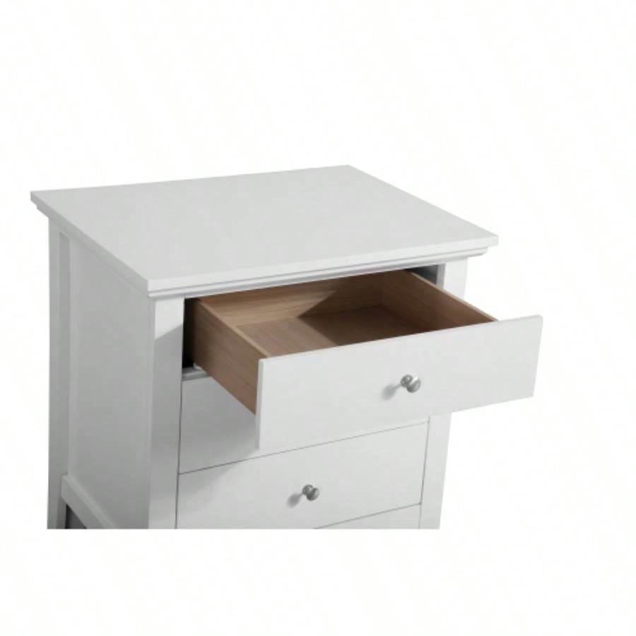 Elegant White Casual Nightstand