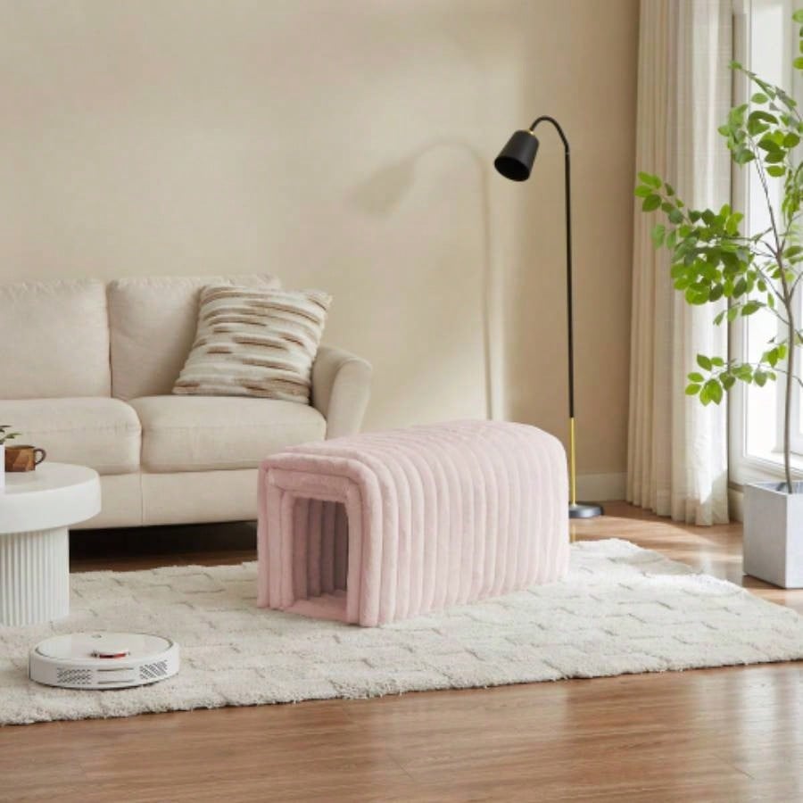 Ottoman Storage Pet Supplies Corduroy s nest to hide Living Room, Entryway and Bedroom