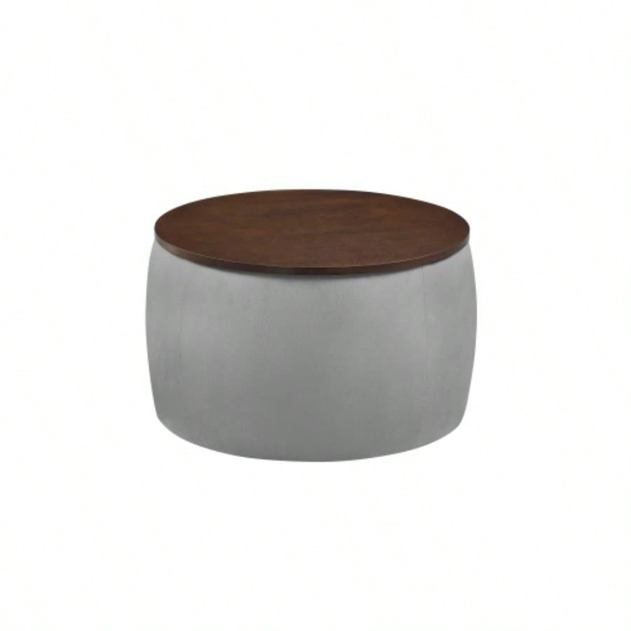 Video Round Ottoman Set with Storage, 2 in 1 combination, Round Coffee Table, Square Foot Rest Footstool Living Room Bedroom Entryway Office
