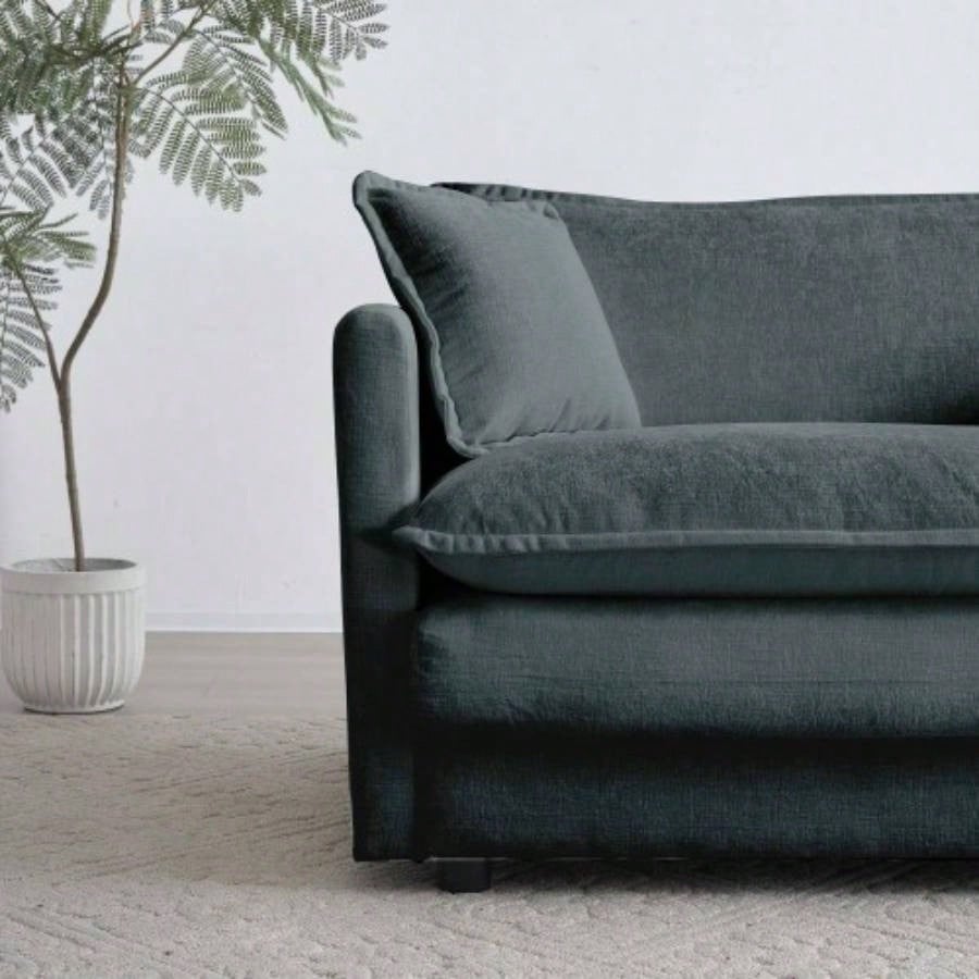 Chenille Fabric Ottomans Footrest to Combine with 2 Seater Sofa, 3 Seater Sofa and 4 Seater Sofa, Chenille