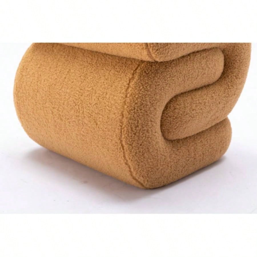 S - shape Teddy Fabric Ottoman Makeup Stool Footstool, Coffee